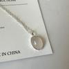 Collar de Plata de Ley 925 con Aguamarina para Mujer, Joyería de Cadena Hueso de Serpiente de Clavícula de Nicho de Alta Gama, Colección de Accesorios con Colgante de Zirconia