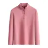 Camiseta de Manga Larga con Cuello Alto para Mujer, Sudadera Térmica de Forro Polar, Top de Color Sólido con Media Cremallera, Camiseta de Capa Base, Ropa de Otoño a la Moda al por Mayor