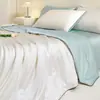 Colcha de Verano Lyocell Tencel, Colcha de Seda Helada Refrescante de Verano, Colcha de Aire Acondicionado Clase A, Colcha Delgada Lavable a Máquina Juego de Cuatro Piezas