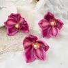 Cabeza de Flor de Orquídea de Algodón de Silicona 3D Simulada Se Siente Flor Artificial Flor de Orquídea Pared de Flores Flor Artificial Decoración de Boda para el Hogar