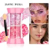 Gel de Brillo Corporal Bicolor Transfronterizo Lentejuela Starlight Fantasía Sirena Brillo Láser Brocha de Brillo Set de Maquillaje