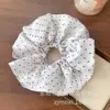 Scrunchie Dupla Camada Suave Estilo Francês Versátil Elástico de Cabelo de Cetim de Alta Qualidade Acessório Doce para Rabo de Cavalo com Bolinhas