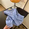 Camisa de Manga Larga a Rayas Florales Tridimensionales Azul para Mujer, Top Elegante para Figuras Pequeñas, Nuevo Estilo Primavera 2026, Camisa que Reduce la Edad