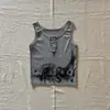 Chaleco de Botones Estampado Estilo Gótico Oscuro Retro Moda Callejera para Mujer Invierno Nuevo Ropa Y2K Europea y Americana