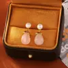 Aretes de Calcedonia y Perla de Agua Dulce Natural, Frescos, Dulces, de Alta Gama, Modernos, Aretes Colgantes con Colgante en Forma de Gota de Nuevo Estilo Chino para Mujer