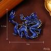 Estilo Nacional Sentido de diseño avanzado Broche de dragón chino retro doce signos del zodiaco Pin de dragón accesorios para chaqueta de traje