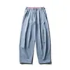 Calças Casuais Masculinas com Costura Visível e Color-Blocking, Caimento Solto, Design com Vibe Moderna, Estilo Jogger com Cordão, Calças Longas Esportivas