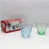 Taza de gota de lluvia colorida juego de seis tazas de vidrio taza de arcoíris de dos piezas juego de tazas de cristal regalos promocionales de publicidad al por mayor