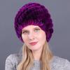 Suministro Sombrero de Invierno para Mujer de Piel de Conejo Rex Sombrero Trenzado de Piel de Conejo Sombrero Piña Espiral de Piel de Conejo Sombrero Cálido Engrosado