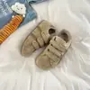 Zapatillas estilo coreano post-apocalípticas de velcro para mujer, nueva colección otoño 2026, zapatos blancos de moda, versátiles para estudiantes, mocasines