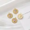 Pingente Pendurado Banhado a Diamante Full Diamond Roda Gigante Coração de Pêssego Coração Diamante Colorido Acessórios de Joia DIY Pingente de Colar Brincos