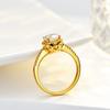 Anillo de Plata S925 Moissanita Lujo Redondo Paquete 1 Quilate 6.5mm Anillo para Mujer Chapado Seiko 14K Moissanita Transmisión en Vivo