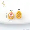 Acessórios DIY Estilo Antigo Banhados a Ouro Incrustados com Zircônia Colorida, Espaçadores Vazados Quadrados Gota d'Água, Acessórios para Joias de Pulseira Atacado