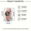 Relojes de Moda de Cuero para Mujer Esfera de Mariposa con Pedrería Reloj de Cuarzo Pulseras de Muñeca Mujeres