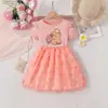 Vestido Infantil Verão Vestido de Renda para Crianças 2026 Novo Modelo Vestido Bufante Capivara Vestido Princesa Menina Tendência