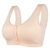 Ropa interior para mediana edad y ancianas con copa moldeadora de hebilla delantera Nuevo sujetador chaleco de tirantes anchos inalámbrico estampado para mujeres de talla grande