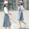 Elegante y Moderno Vestido de Mezclilla Patchwork para Mujer, Nuevo Verano 2025 Moda Coreana Holgado Casual Vestido de Mezclilla