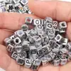 4 6 7 10 mm cuentas sueltas acrílicas cuentas con letras en inglés cuentas planas hechas a mano diy accesorios de joyería con cuentas pulsera