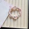 Pulsera de Cuerda de Alta Elasticidad para Pareja de Gatos, Linda y Versátil para Estudiantes, Coleta Dulce y Colorida de Doble Uso