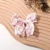 Tecido doce de menina vitalidade xadrez plissado laço joias DIY acessórios de cabelo presilha de cabelo acessórios femininos material atacado