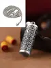 Pingente de Prata Pura 990 com Mantra de Seis Palavras para Homens e Mulheres, uma Caixa Gahu que Pode Ser Aberta para Guardar e Esconder Itens, um Acessório de Colar