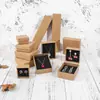 Fabricante Vende Caja de Empaque para Joyería de Papel Kraft Oscuro, Pendientes, Anillos, Pulseras, Collares, Cajas de Joyería, Retro Clásico