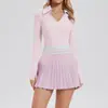 Traje Deportivo Estilo Europeo y Americano Manga Larga para Mujer Sensación de Segunda Piel Casual Camisa Polo Running Fitness Yoga Top Camiseta Conjunto de Dos Piezas
