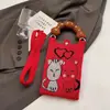 Monedero para Fiesta Estudiantil, Bolso para Teléfono Móvil de Compras, Bolso de Hombro Pequeño Tejido, Bolso de Mano Lindo Versátil, Bolso Cruzado Mini para Mujer
