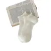 Meias Femininas de Verão Finas em Renda com Bordas Franzidas, Antibacterianas e Resistentes a Odores, Respiráveis e Absorventes de Suor, Meias de Cano Médio