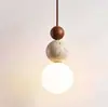 Estilo de canción estética bambú-junta mármol natural candelabro de comedor, mesa de comedor, barra de bar, sala de té Zen, estudio, lámpara de oficina larga