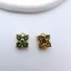 Accesorios para Joyería DIY Cobre Chapado Conserva el Color Zircón Multicolor Flor Pequeña Colgante Doble Collar Pulsera Hechos a Mano Accesorios Venta al Por Mayor