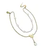 Tobillera de Moda Transfronteriza de Estilo Coreano Sencilla y Exquisita de Gama Alta para Mujer con Colgante de Mariposa de Perla de Doble Capa y Tobillera de Concha Joyería para el Pie