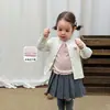 (8.31 Novidades) Conjunto de Outono para Meninas Saia Novo Top de Tricô e Saia Infantis Roupas para Bebê Menina