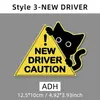 Nuevo adhesivo reflectante de gato negro transfronterizo para conductores novatos, divertido adhesivo magnético para conductores nuevos, por favor, tenga paciencia
