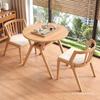 Juego de Tres Piezas de Mesa y Sillas de Ocio para Balcón Mesa de Té de Madera Maciza Una Mesa Combinación de Dos Sillas para Hogar Pequeño Mesa Redonda Mesa de Té y Café