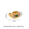 Anillo de Acero de Titanio, Anillo Abierto Chapado en Oro de 18 Quilates, Joyería de Mano Personalizada, Accesorios Únicos de Nicho de Alta Gama, Venta al por Mayor Transfronteriza