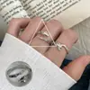 Anillo de Frijol Irregular Pequeño y Exquisito para Mujer, Simple, Moderno y Versátil, Anillo Abierto Apilable, Tendencia de Anillo de Dedo Índice de Nicho