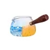 Juego de Colador de Té de Taza Justa con Asa Lateral Vidrio Resistente al Calor Filtro Divisor de Té para K-Cup Té Kung Fu