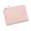 Nueva cartera corta para mujer, estilo coreano de moda, patchwork a rayas, botón a presión, piel suave, monedero pequeño con cremallera y tarjetero