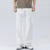 Jeans Blancos para Hombre Sueltos Rectos Pierna Ancha Talla Grande Dosis Modernos Sencillos Pantalones de Alta Gama 2024 Nueva Primavera