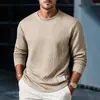 Outono/Inverno 2026 Europeu e Americano Comércio Exterior Transfronteiriço Masculino Casual Jacquard Gola Redonda Manga Longa Camisa Pulôver Manga Curta