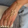 Comercio exterior nueva pulsera de dedo de estrella de cinco puntas joyería europea y americana moda fiesta diamante pulsera de metal pulsera de mujer