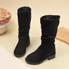 Moda Botas Largas Negras para Niñas 2026 Nuevas Botas de Cuero para Niños Otoño e Invierno Botas Altas Versátiles para Niña Princesa