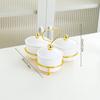 Bandeja de Refresco Dim Sum Dividida de Lujo Ligero con Tapa para Frutas, Melón, Semillas, Bocadillos, Frutas Secas y Nueces para Mesa de Café de Sala de Estar de Alta Gama