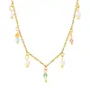 Collar de Cuentas de Colores Mixtos para Joyería Transfronteriza Cadena de Clavícula Exquisita de Nicho Circonita de Cereza Collar con Colgante de Cruz para Mujer