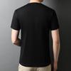 100 camiseta de algodão puro manga curta masculina slim-fit moda estampada mercerizada algodão masculino meia manga camiseta jovem e de meia-idade top fino