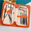 Set de 9 Piezas de Herramientas de Acero Inoxidable para Manicura y Cuidado de Uñas, Set de Tijeras para Uñas, Tijeras Completas para Cejas, Cuchara para Oídos, Set de Cortauñas al por Mayor
