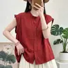Tops sin mangas para mujeres de mediana edad y mayores, nuevo estilo 2026, camisas casuales holgadas, camisetas de verano elegantes para madres, efecto adelgazante