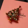 Broche Árvore de Natal Cravejado com Diamantes Retrô, Broche Criativo e Fashion para Blazer de Festa, Acessórios Europeus e Americanos de Alta Qualidade