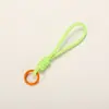 Llavero de Cuerda de Poliéster Tejida a Mano Colorida Colgante Pequeño Accesorios para Joyería DIY Cuerda Anti-Pérdida Cadena para Teléfono Móvil Correa